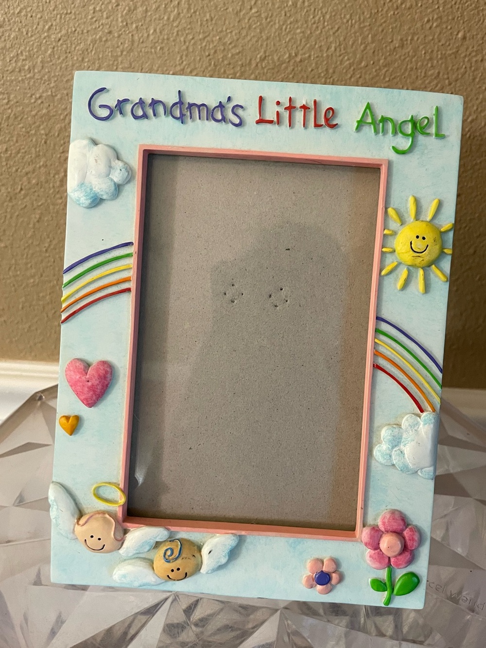 Grandmas Little Angel Rainbow Sunshine 5x7 Vintage Picture Frame